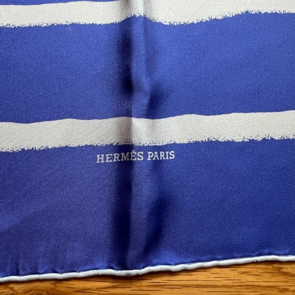 HERMES MEDITERRANEE BLUE SILK SCARF 90CM SILK TWILL 2003 ISSUE JLP DUVILLIER - Picture 6 of 12
